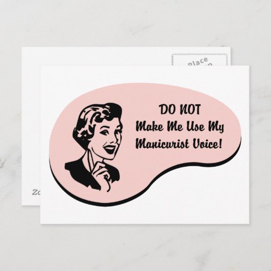 Manicurist Voice Briefkaart (Voorkant / Achterkant)