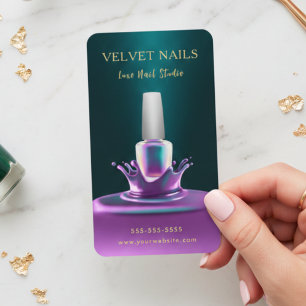 Manicuriste Nagelstylist Donkergroen Blush Roze Ch Visitekaartje
