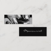 Manicuristische nagels in zwart-wit I Mini Visitekaartje (Voorkant / Achterkant)