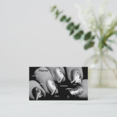 Manicuristische nagels in zwart-wit I Visitekaartje (Staand voorkant)