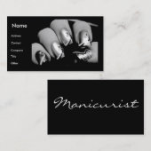 Manicuristische nagels in zwart-wit visitekaartje (Voorkant / Achterkant)