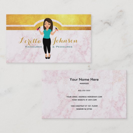 Manicuristische Visitekaartjes (Voorkant / Achterkant)