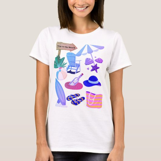 Manier naar het strand - zomervakantie Clipart Des T-shirt (Voorkant)