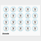 Manier om Schattige te gaan Speckled Pup Reward Ronde Sticker (Vel)