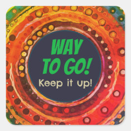 Manier om te gaan Leuk Kleurrijke Student Teacher Vierkante Sticker