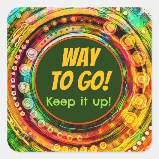 Manier om te gaan Leuk Kleurrijke Student Teacher Vierkante Sticker (Voorkant)