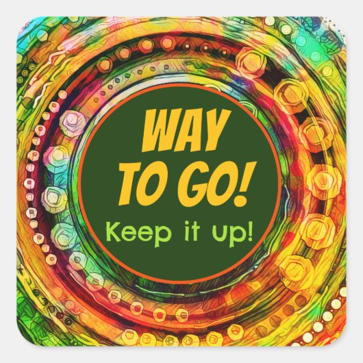 Manier om te gaan Leuk Kleurrijke Student Teacher Vierkante Sticker (Voorkant)