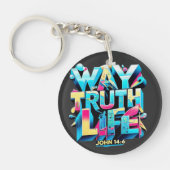 Manier Waarheid Leven Levendige Neon Art Sleutelhanger (Voorkant)