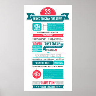 manieren om creatief te blijven poster