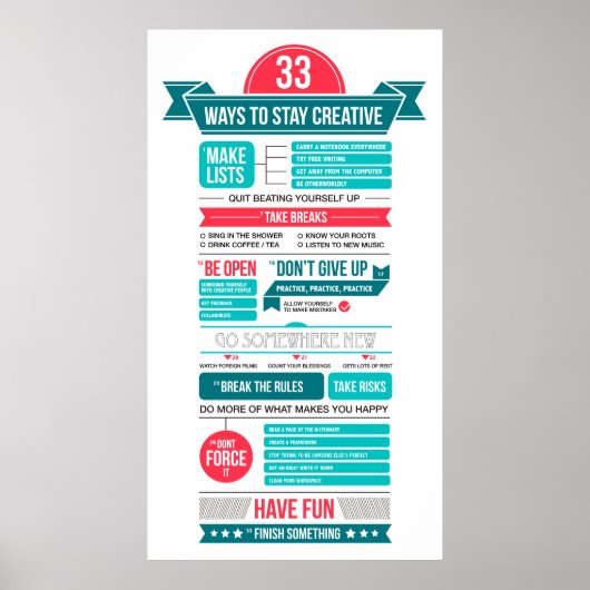 manieren om creatief te blijven poster (Voorkant)