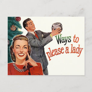 Manieren om een dame te plezieren, grappige kerst briefkaart