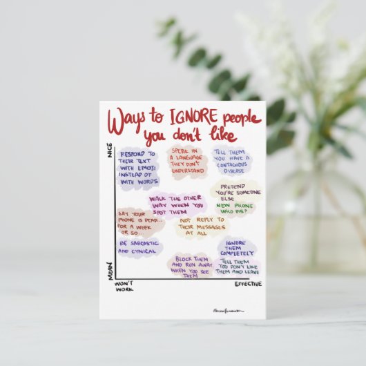 manieren om het Briefkaart van mensen te negeren (Staand voorkant)