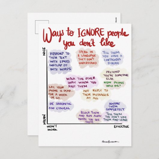 manieren om het Briefkaart van mensen te negeren (Voorkant / Achterkant)