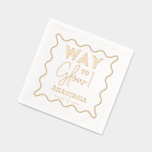 Manieren om te gloeien Script Retro Wavy Graduatio Folie Servetten (Links)