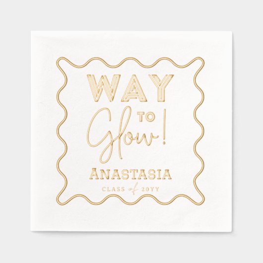 Manieren om te gloeien Script Retro Wavy Graduatio Folie Servetten (Voorkant)