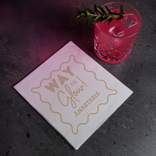 Manieren om te gloeien Script Retro Wavy Graduatio Folie Servetten