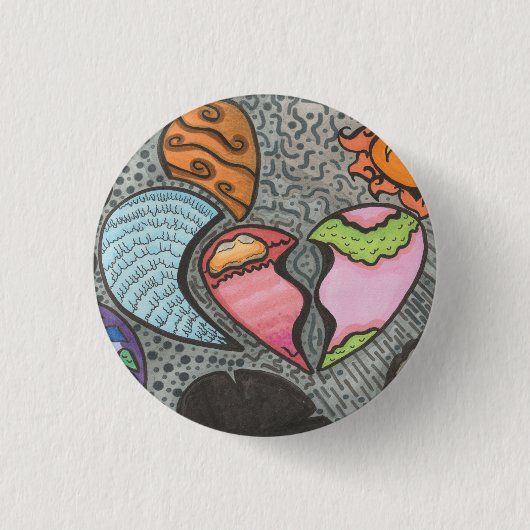 Manieren van het hart ronde button 3,2 cm (Voorkant)