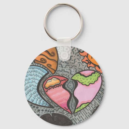 Manieren van het hart sleutelhanger (Achterkant)