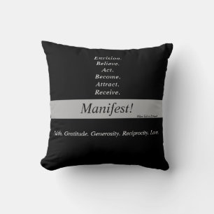 Manifest! 16x16 tweezijdig Sierkussen - Zwart v5
