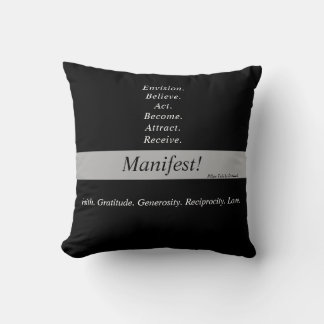 Manifest! 16x16 tweezijdig Sierkussen - Zwart v5