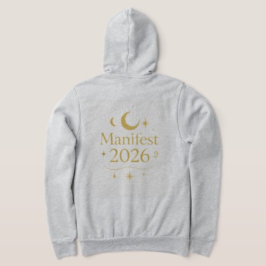 Manifest 2026 Hoodie with Gold Moon & Stars | Mini (Laag Achter)
