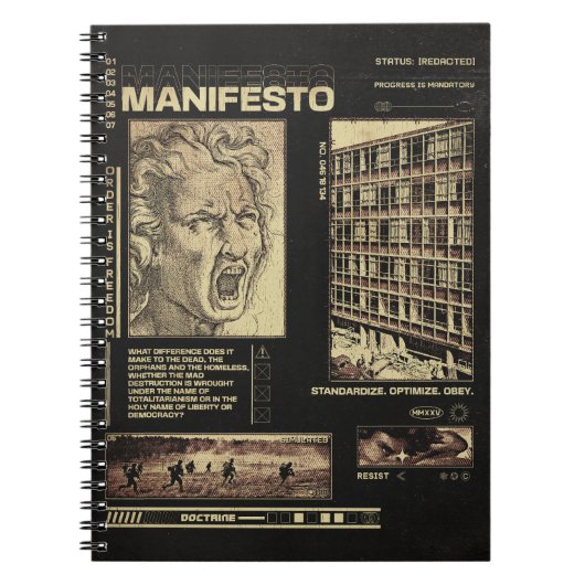 Manifest - Brutalistisch ontwerp Notitieboek (Voorkant)