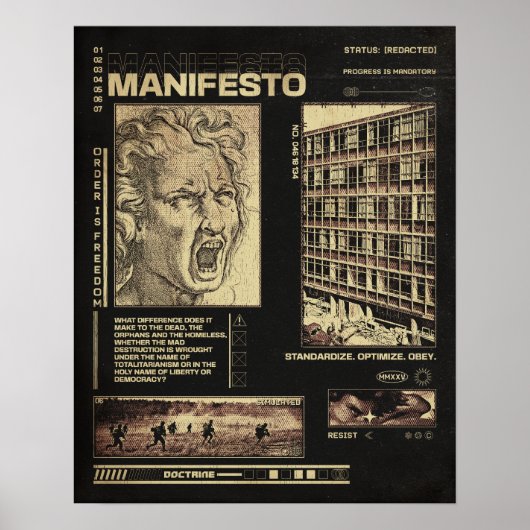 Manifest - Brutalistisch ontwerp Poster (Voorkant)
