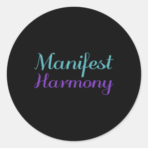 Manifest Harmony Paarse zelfmoordpreventie Awarene Ronde Sticker