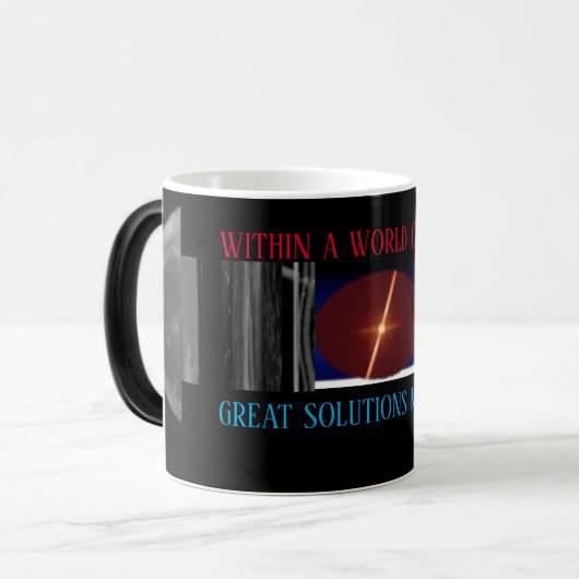 Manifest met geweldige oplossingen magische mok (Voorkant links)