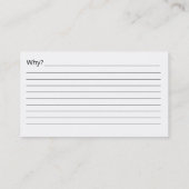 Manifest overvloed door te vragen waarom visitekaartje (Achterkant)