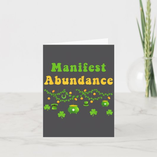Manifest Overvloed St. Patrick's Dag Ierse Shamroc Kaart (Voorkant)