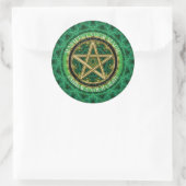 Manifest Your Magic Golden Pentacle Nature Green Ronde Sticker (Tas)