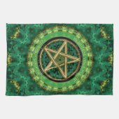 Manifest Your Magic Golden Pentacle Nature Green Theedoek (Horizontaal)