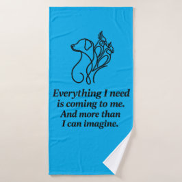 Manifestatie Affirmatie Quote Blauwe Badhanddoek