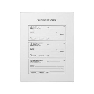 Manifestatie controleert geld blanco cheques notitieblok