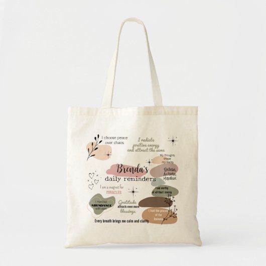Manifestatie Custom Name Law of Attraction Tote Bag (Voorkant)