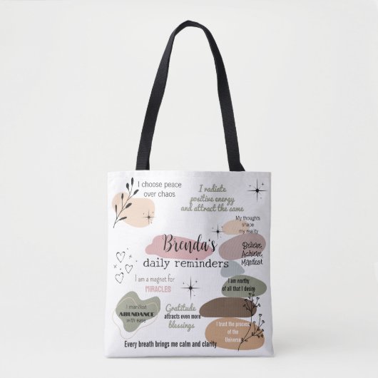 Manifestatie Custom Name Law of Attraction Tote Bag (Voorkant)