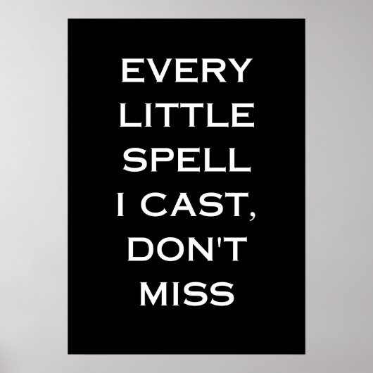 Manifestatie Magie Zwarte Citaat, Minimalistisch O Poster (Voorkant)
