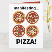 Manifestatie Pepperoni Kaas Pizza Kaart (Gele Bloem)