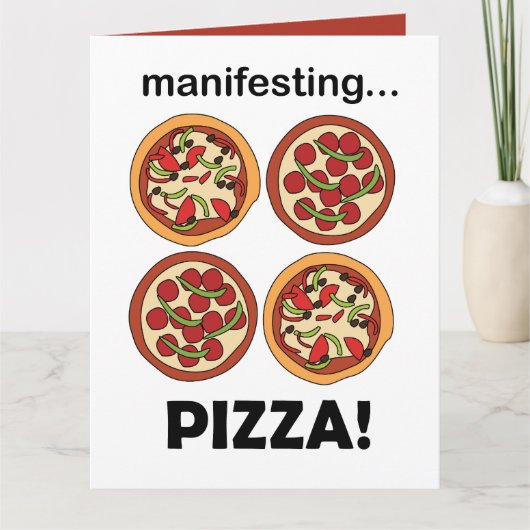 Manifestatie Pepperoni Kaas Pizza Kaart (Voorkant)