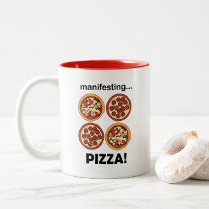 Manifestatie Pepperoni Pizza Tweekleurige Koffiemok