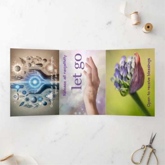 Manifestations, open to receive drieluik wenskaart (Binnen)