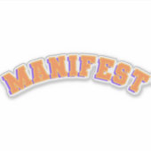 Manifeste oranje en paarse kleurentekst sticker (Voorkant)