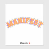 Manifeste oranje en paarse kleurentekst sticker (Vel)
