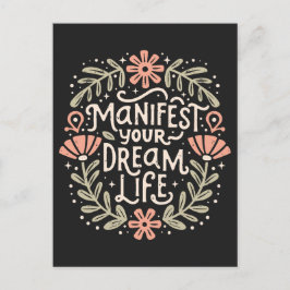 Manifesteer uw droomleven bevestiging briefkaart