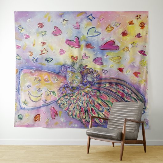 Manifesterend universe Angel Tapestry Wall Art Dec Wandkleed (In Situ (horizontaal))