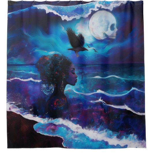 Manifesterende intentie occulte donkere hekserige douchegordijn (Voorkant)