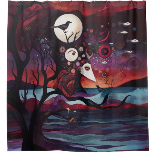 Manifesterende intentie occulte donkere hekserige  douchegordijn (Voorkant)