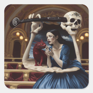 Manifesterende intentie occulte donkere hekserige  vierkante sticker