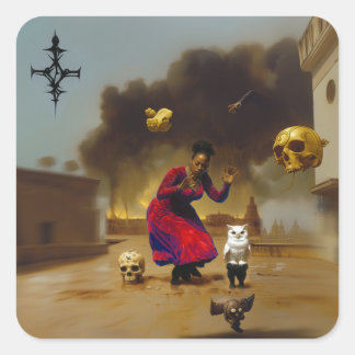 Manifesterende intentie occulte donkere hekserige  vierkante sticker